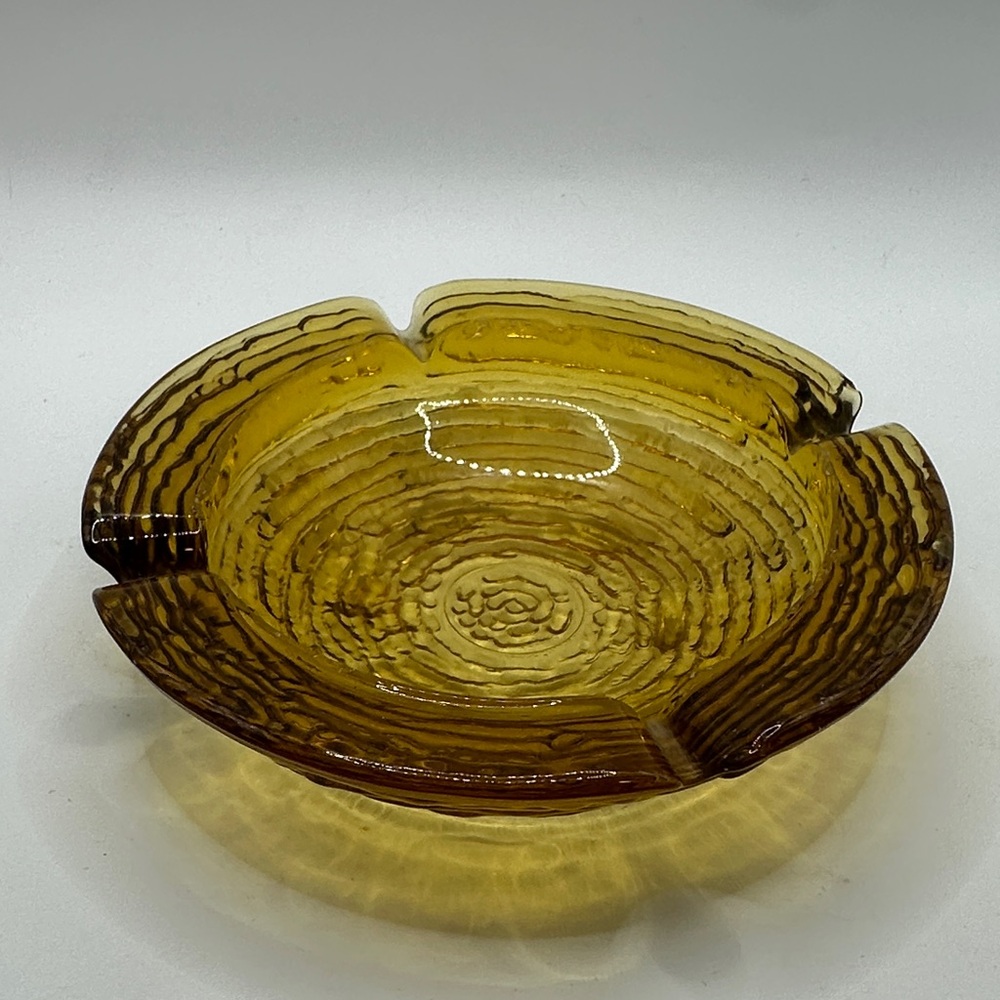 Vintage retro MCM Anchor Hocking Soreno Amber Ashtray